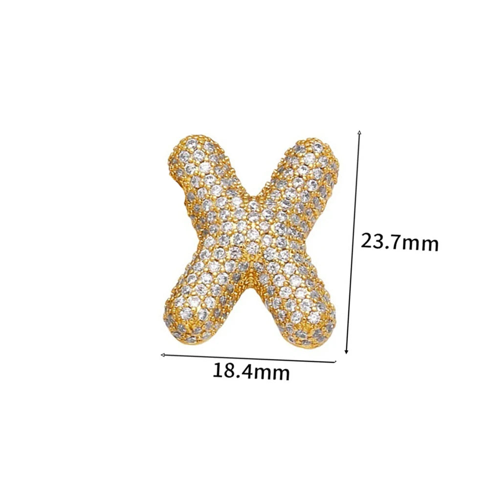 Pavé Bubble Initial Necklace