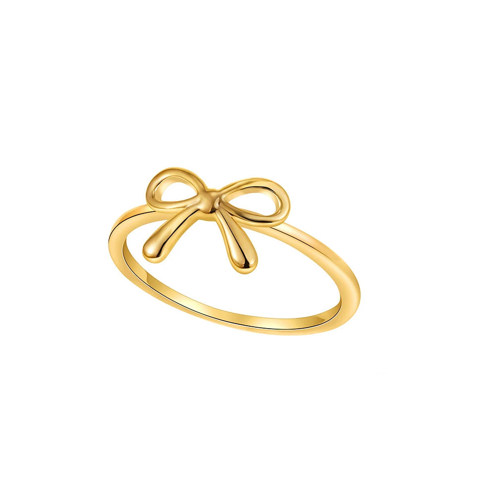 Dainty Gold Plated Bow Knot Ring