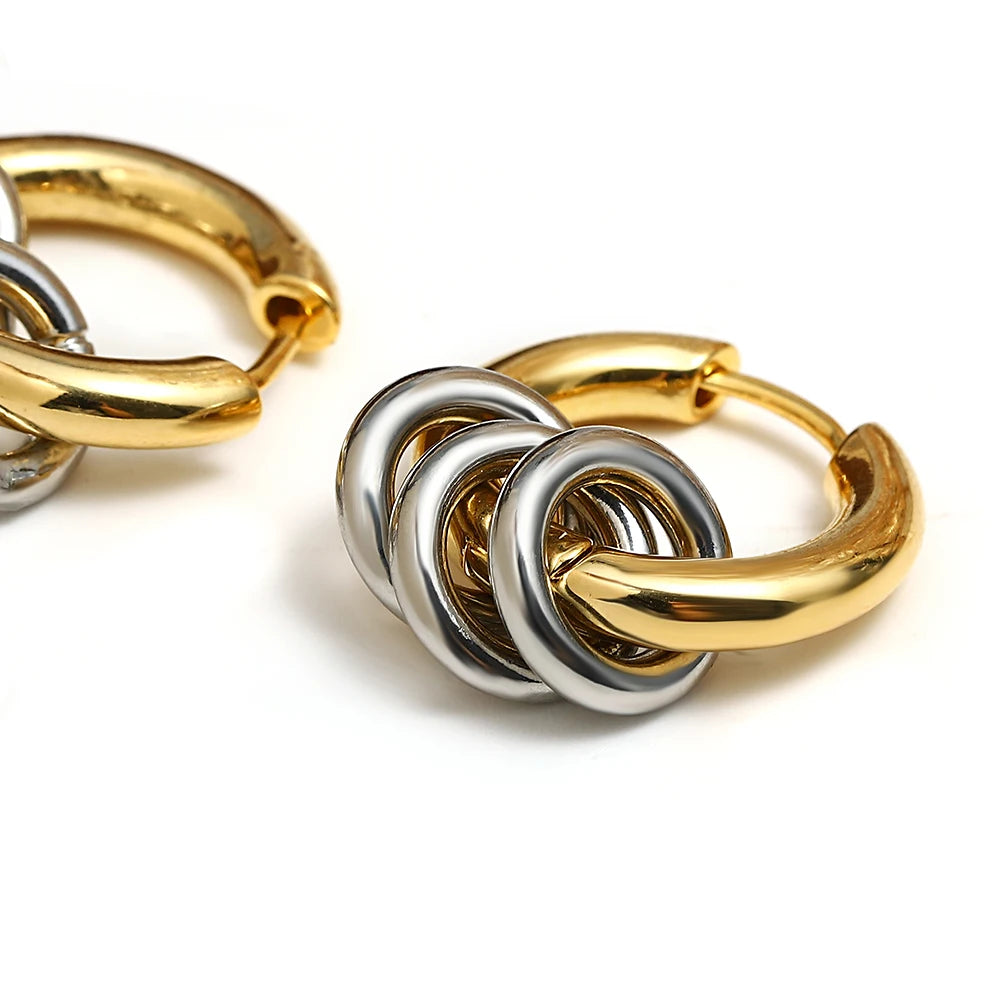 Two Tone Loop Earrings