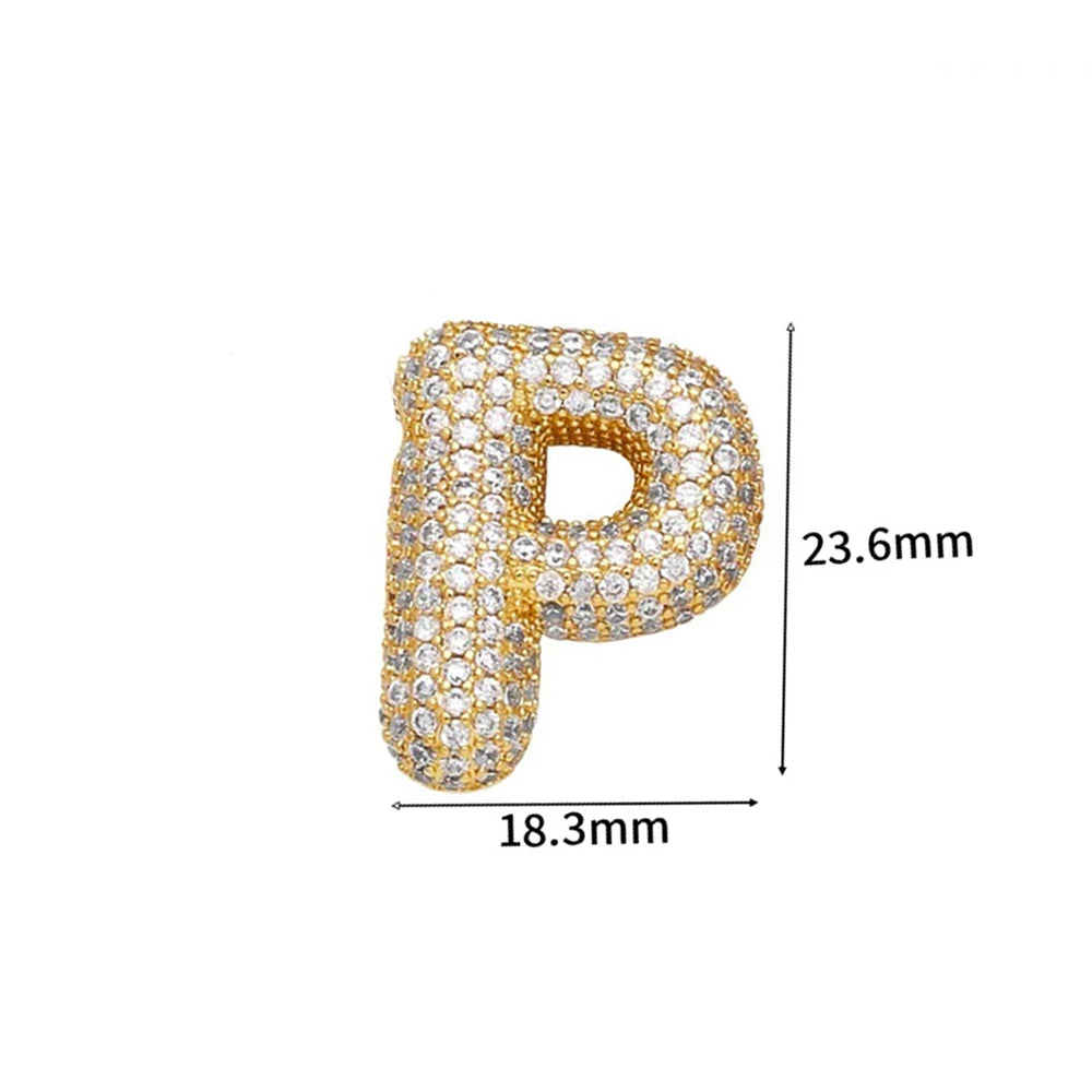 Pavé Bubble Initial Necklace