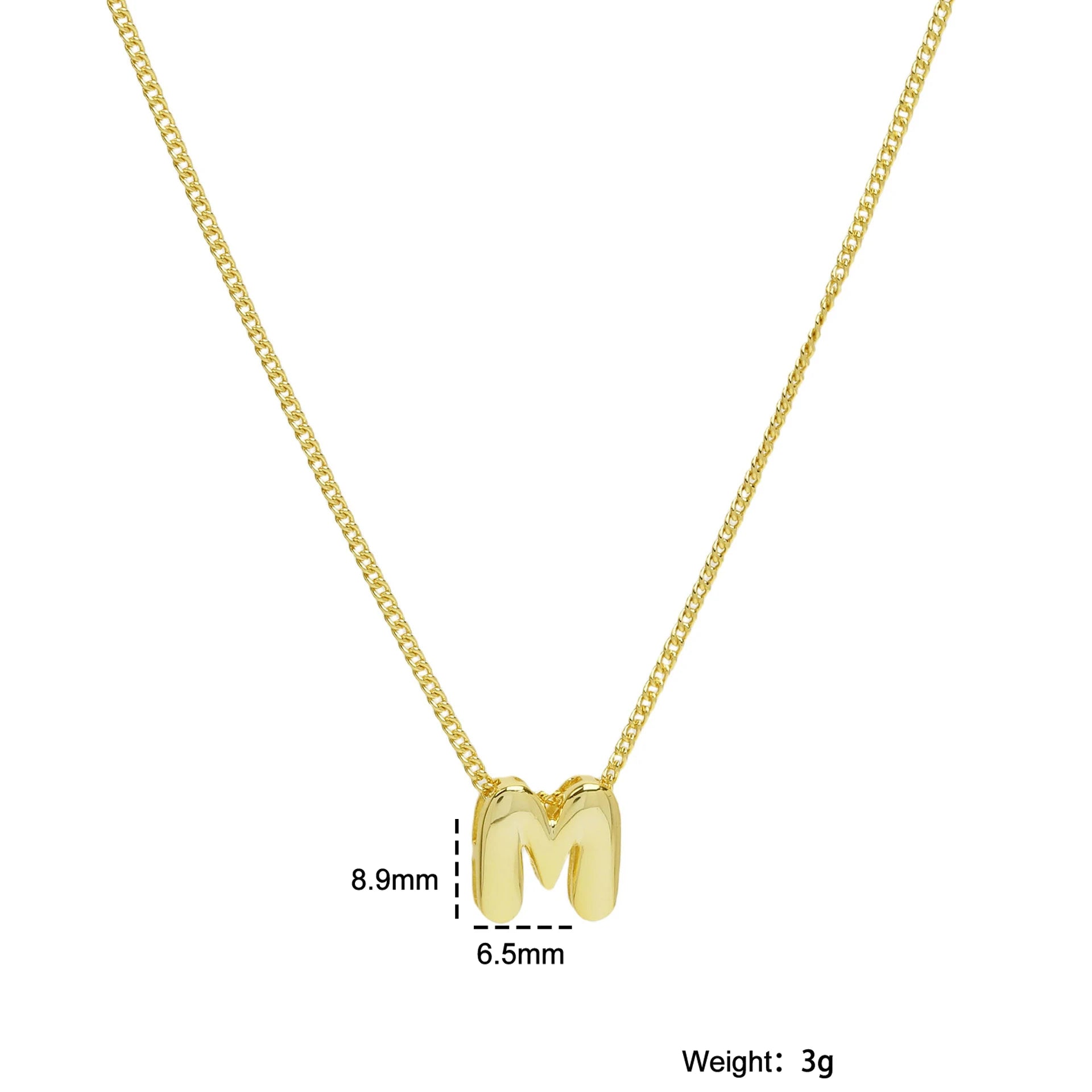 Mini Bubble Balloon Initial Letter Pendant