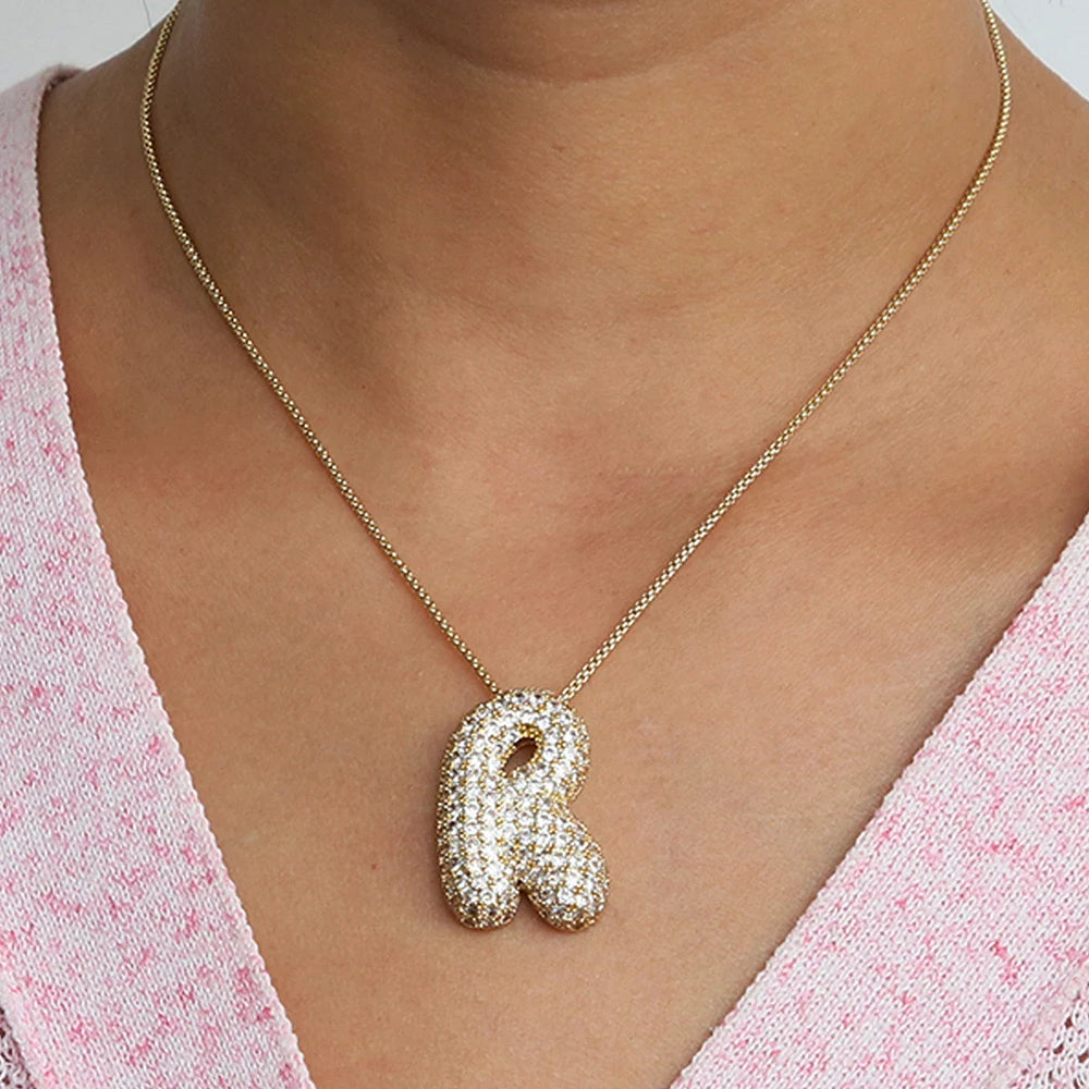 Pavé Initial Charm Necklace