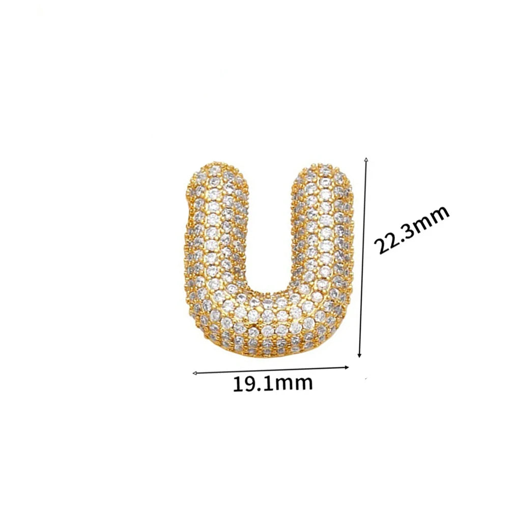 Pavé Bubble Initial Necklace