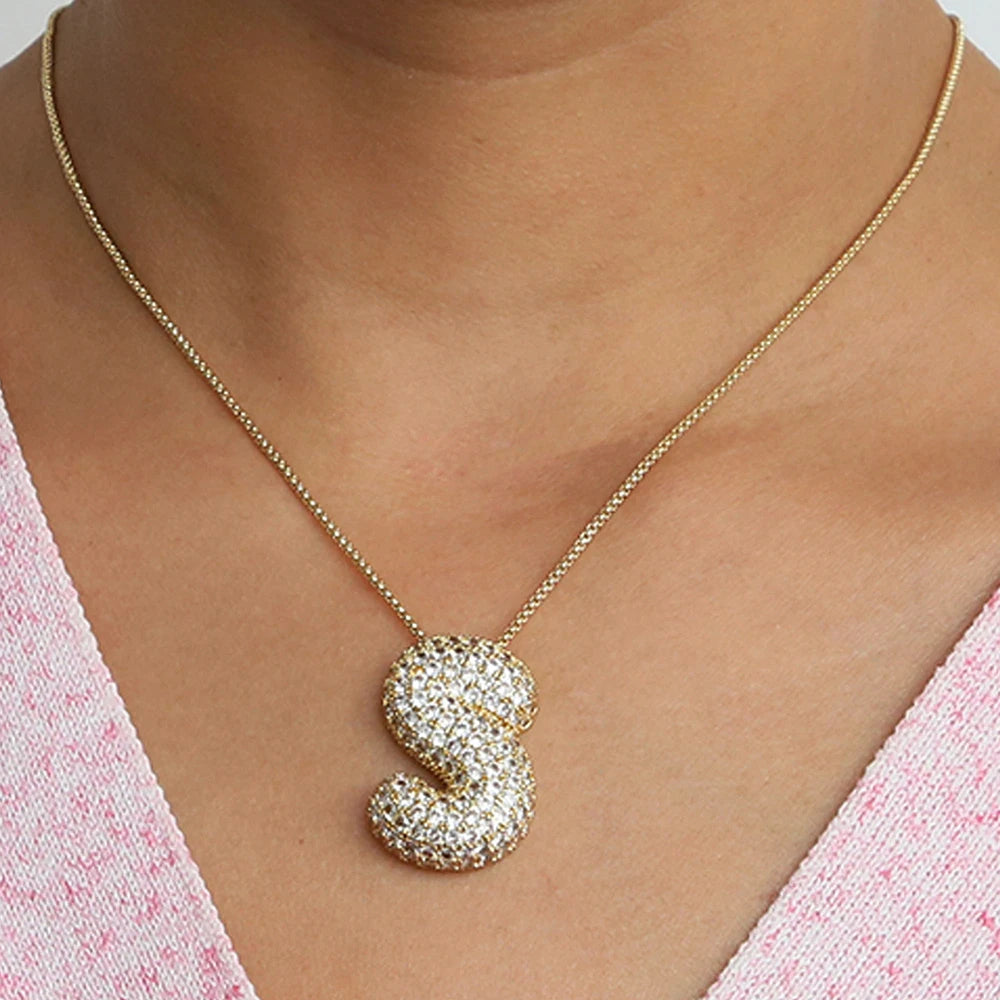 Pavé Initial Charm Necklace