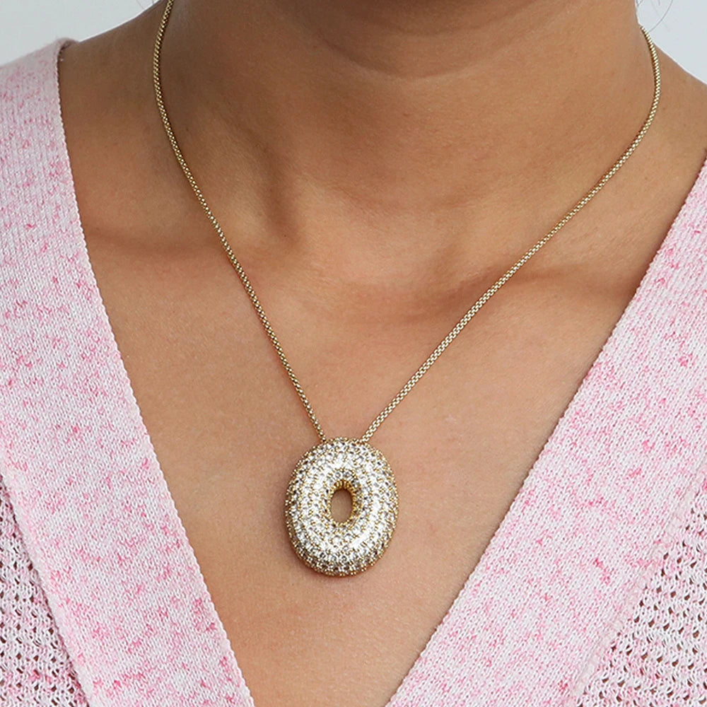 Pavé Initial Charm Necklace