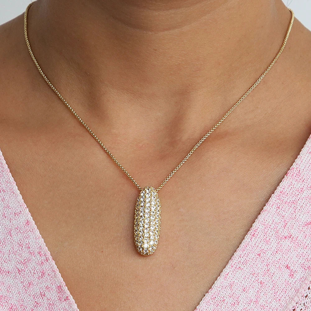 Pavé Initial Charm Necklace