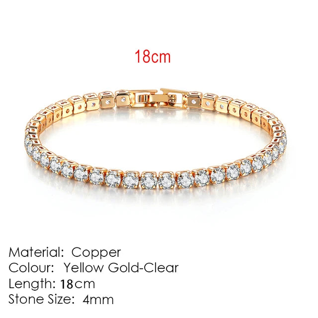 Zircon Crystal Tennis Bracelet – 2.5/3/4/5mm