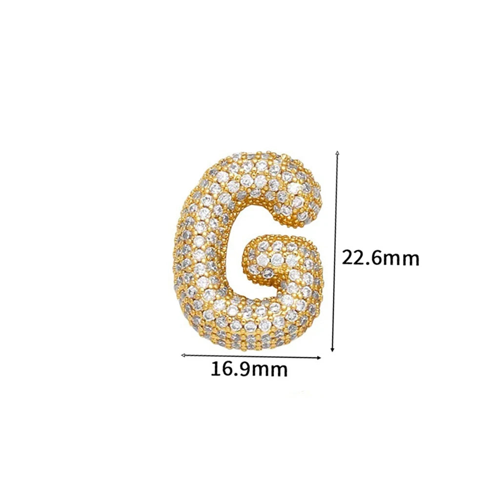 Pavé Bubble Initial Necklace