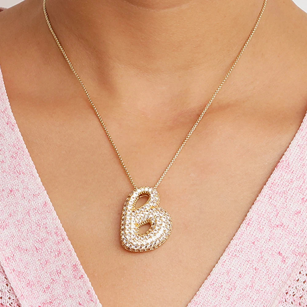 Pavé Initial Charm Necklace