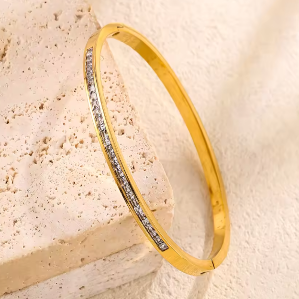 Gold Hinged Bangle
