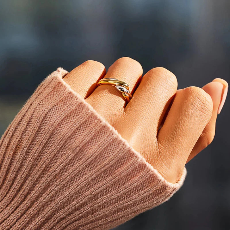 Two-Tone Twist Metal Ring