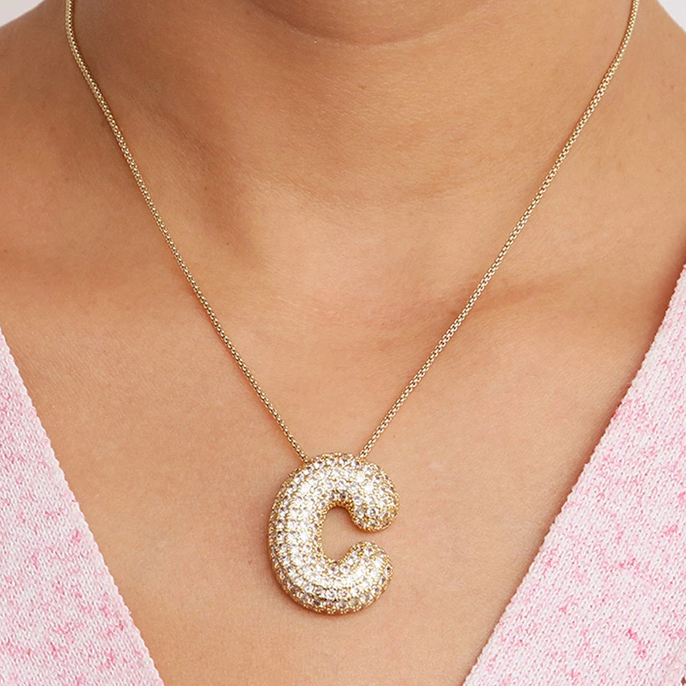 Pavé Initial Charm Necklace