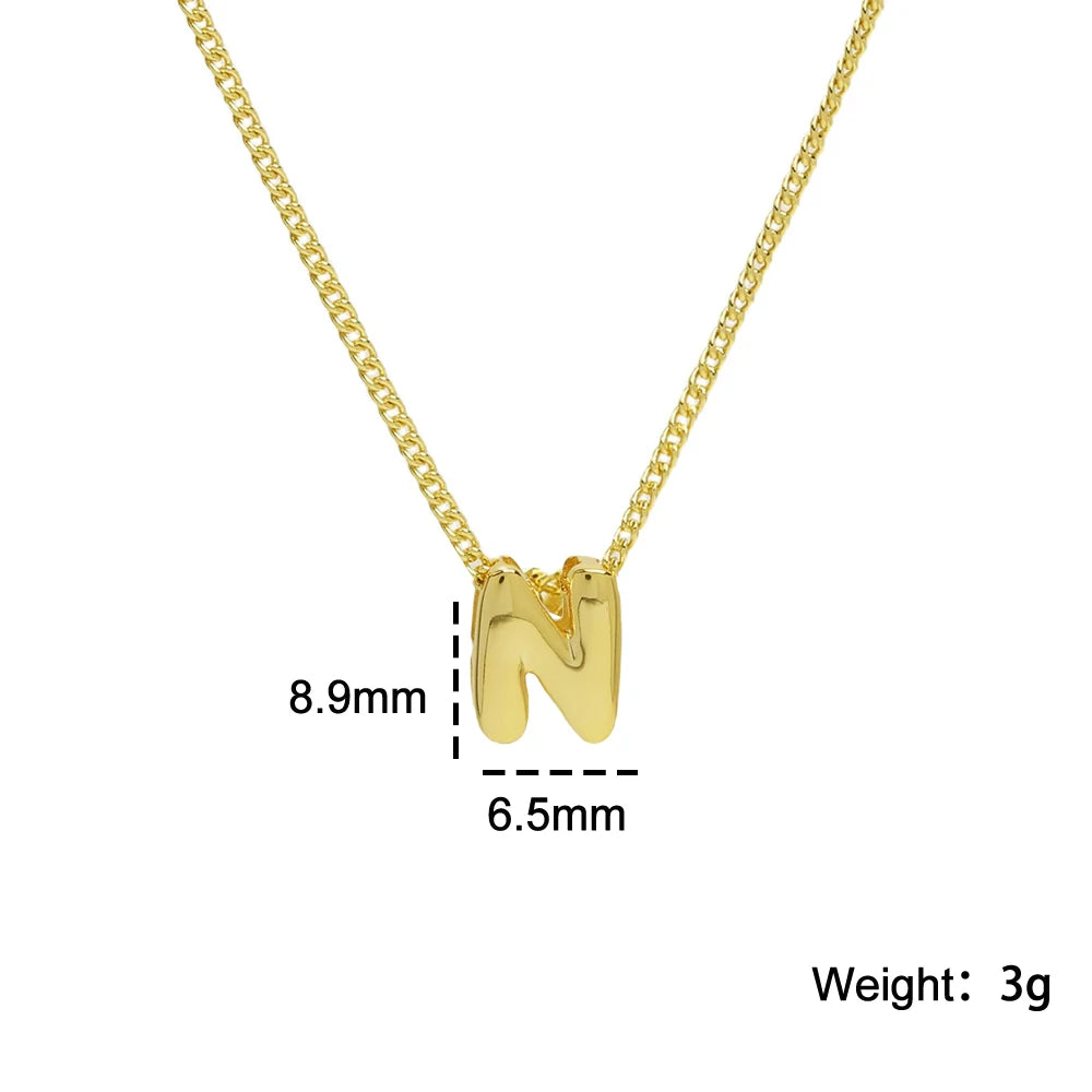 Mini Bubble Balloon Initial Letter Pendant