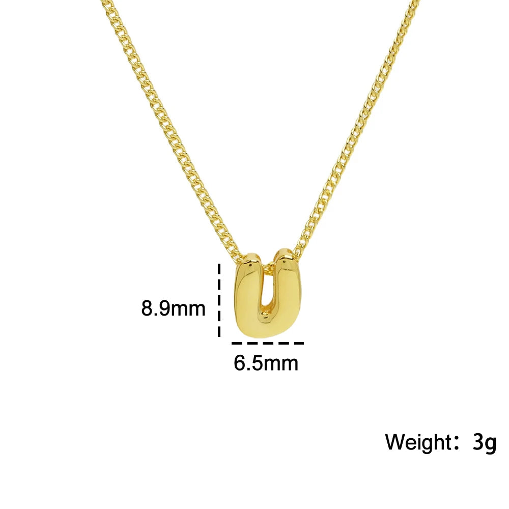 Mini Bubble Balloon Initial Letter Pendant