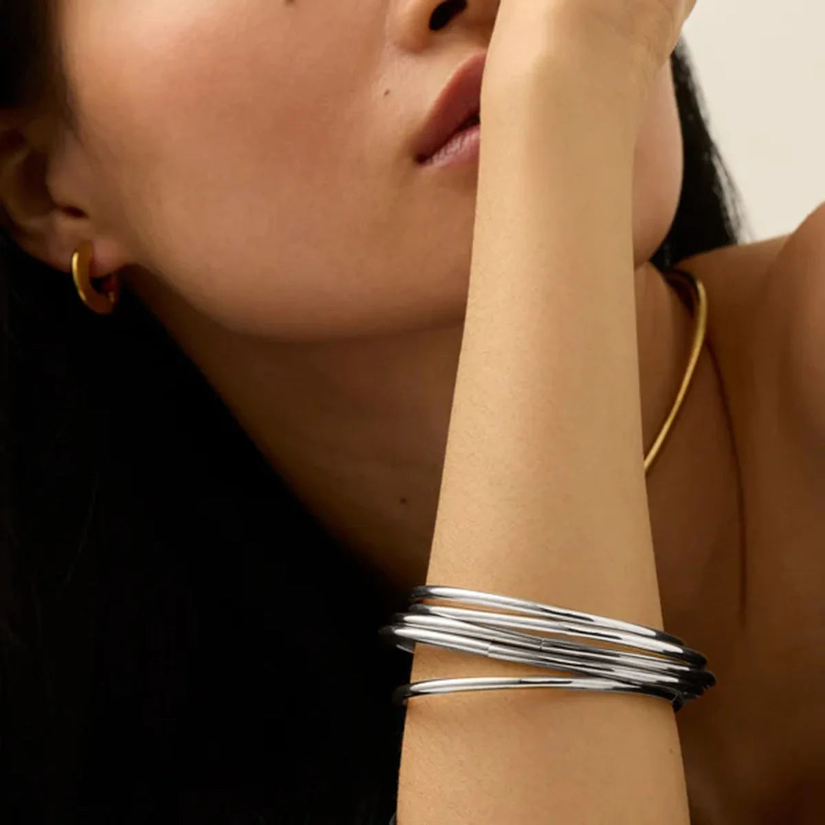 Textured Stainless Steel Bangle