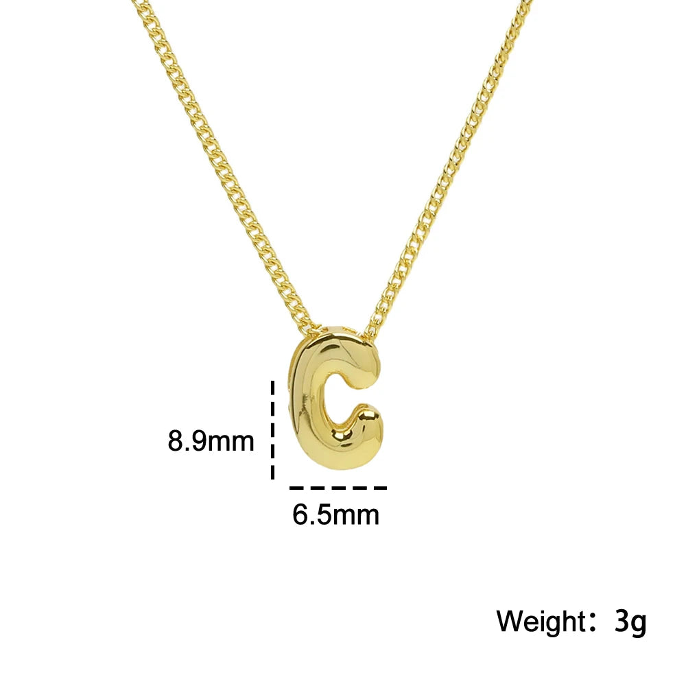 Mini Bubble Balloon Initial Letter Pendant