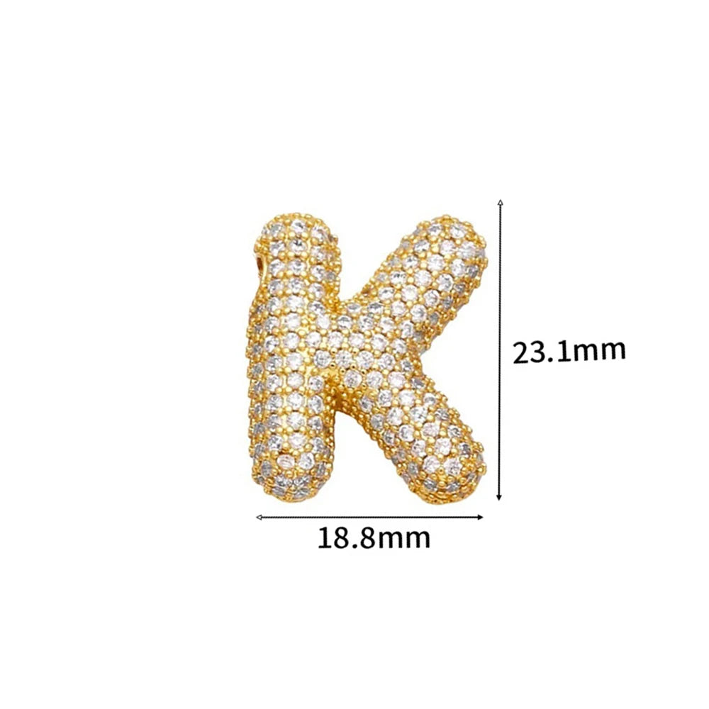 Balloon Bubble Chunky A-Z Letters Name Pendant