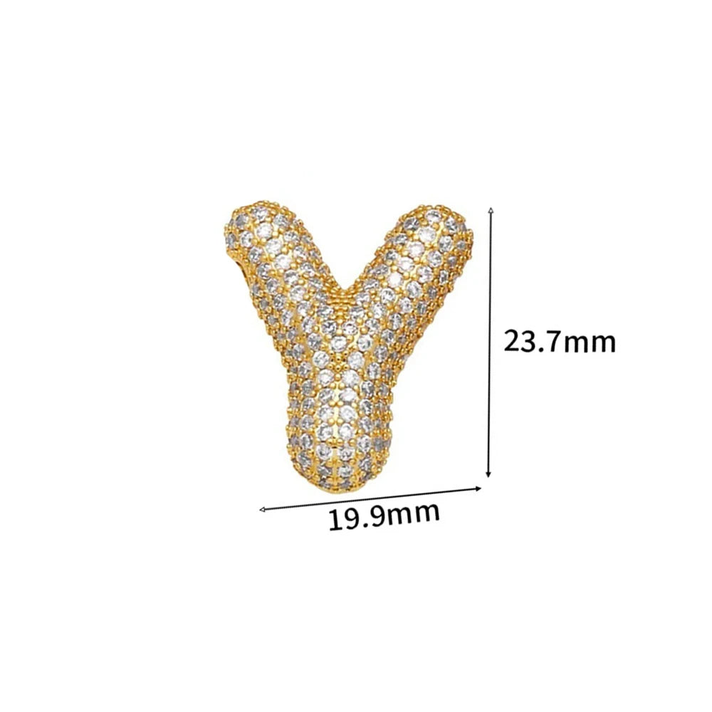 Pavé Bubble Initial Necklace