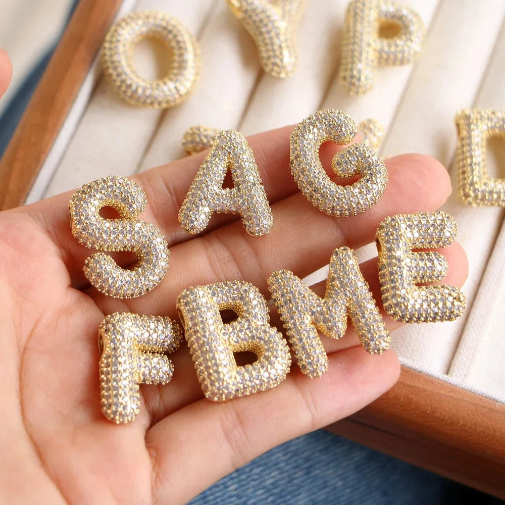 Balloon Bubble Chunky A-Z Letters Name Pendant