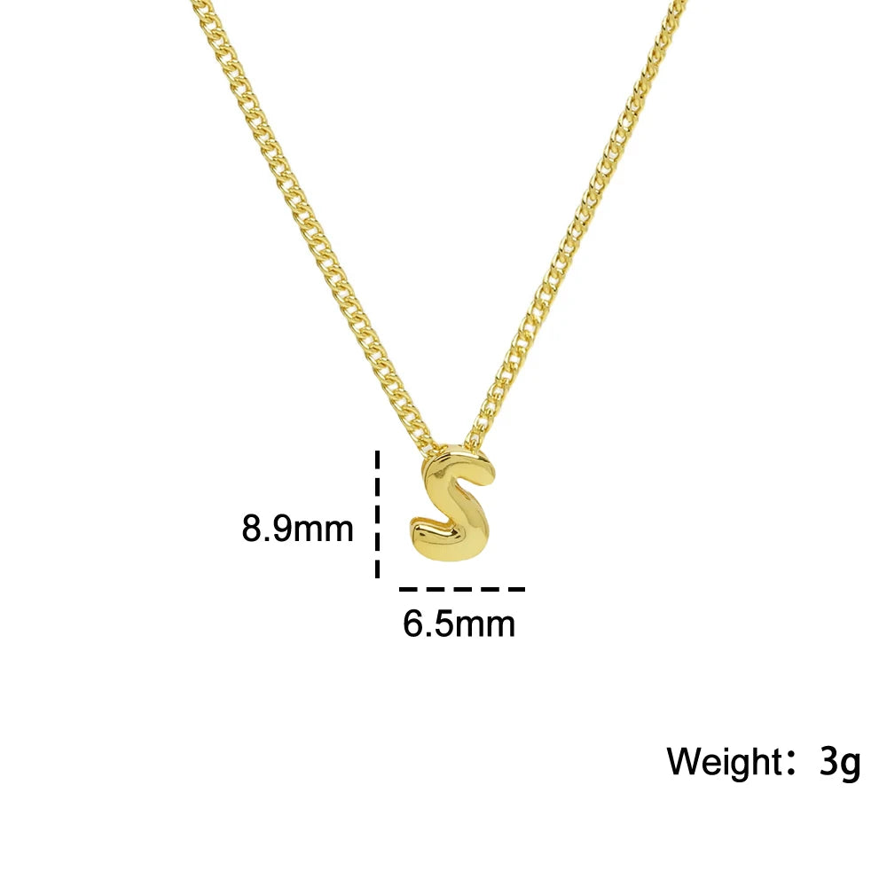 Mini Bubble Balloon Initial Letter Pendant
