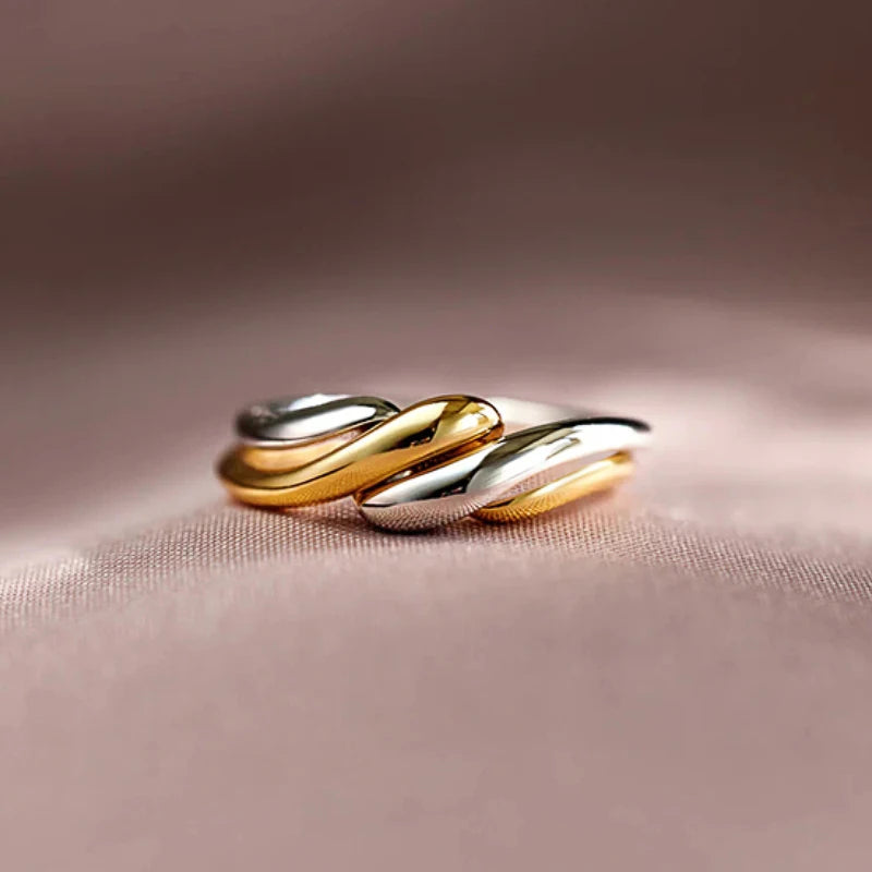 Two-Tone Twist Metal Ring