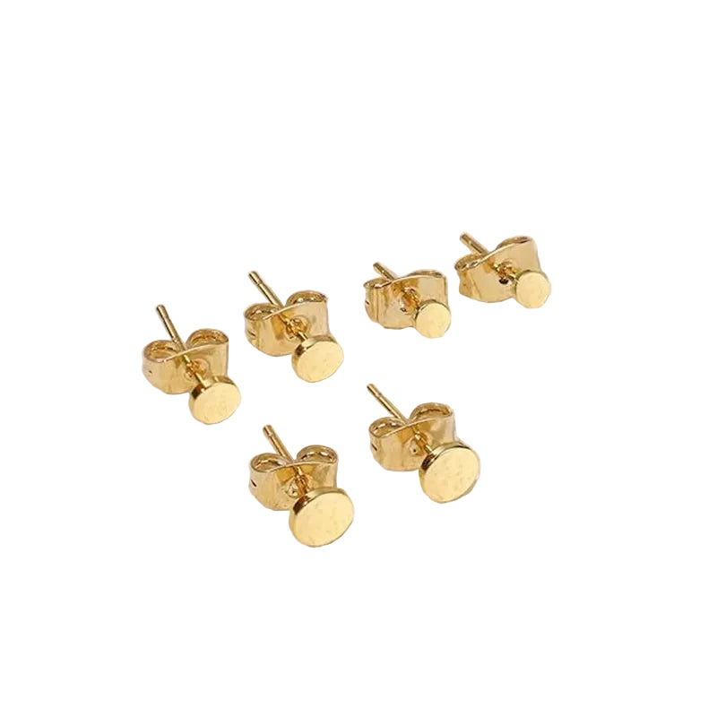 18K Gold‑Plated Triple Stud Earring Set