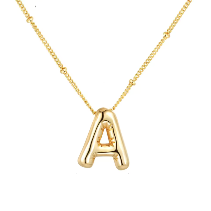 Chunky Bubble Initial Necklace