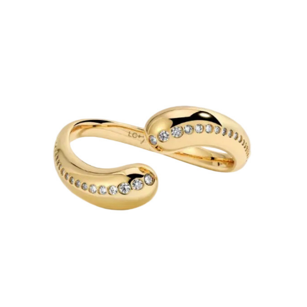 Curved Pavé Open Ring