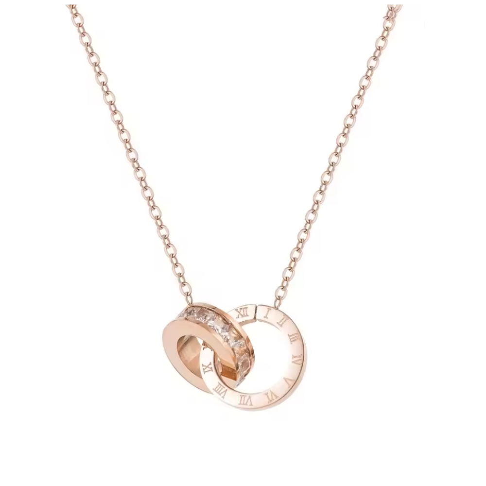 Interlocking Roman Numeral Necklace