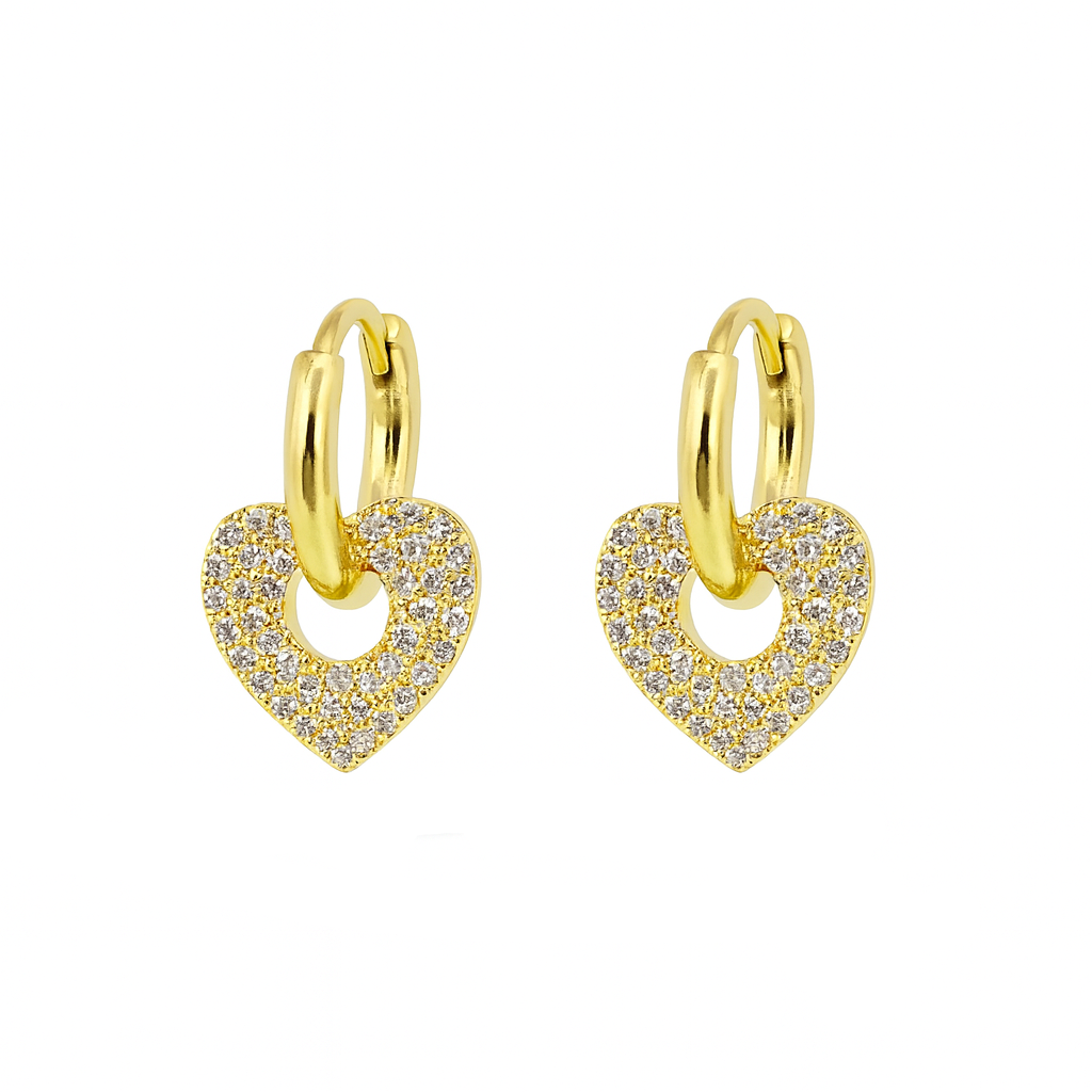 Pavé Heart Earrings