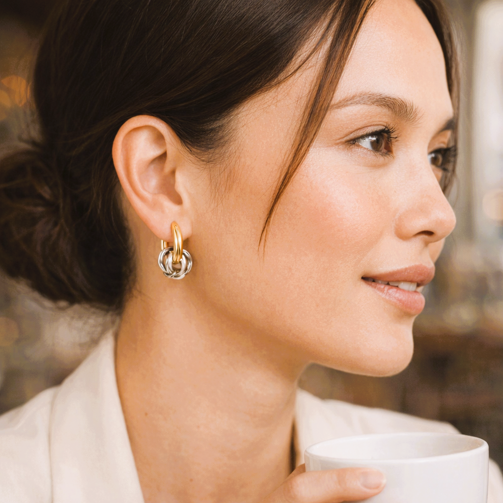 Two Tone Loop Earrings