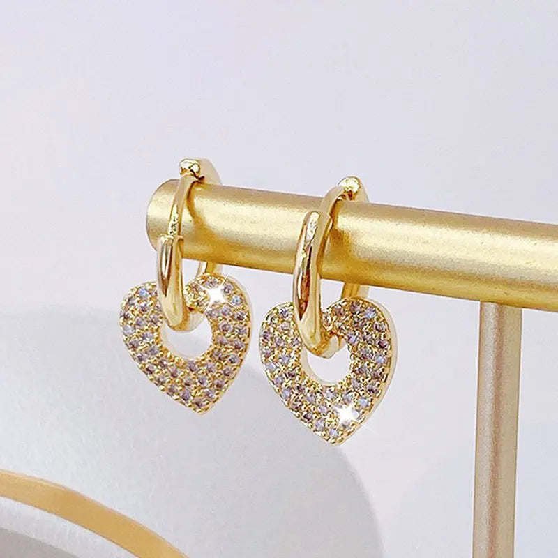 Pavé Heart Earrings