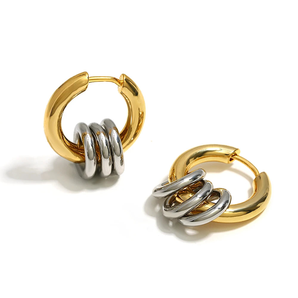 Two Tone Loop Earrings