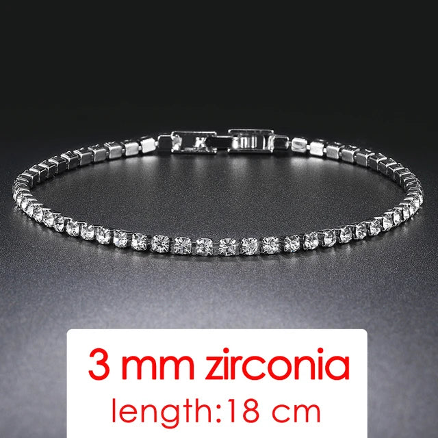 Zircon Crystal Tennis Bracelet – 2.5/3/4/5mm