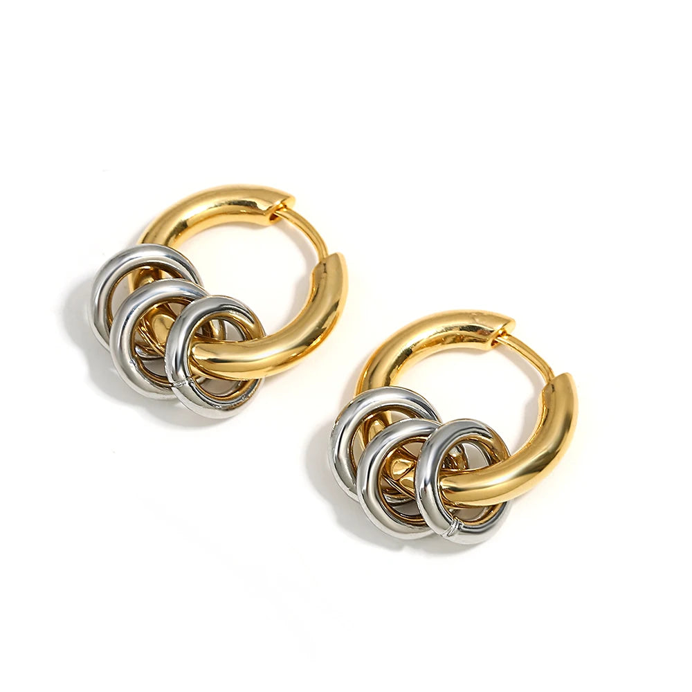 Two Tone Loop Earrings