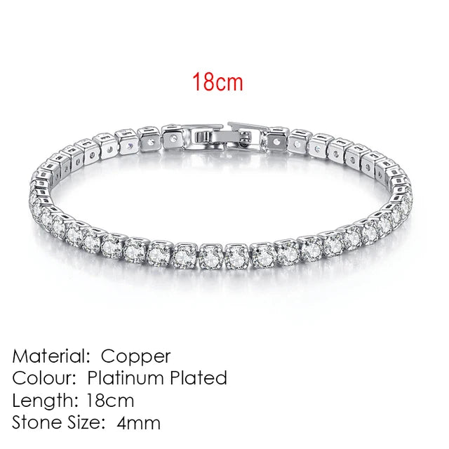 Zircon Crystal Tennis Bracelet – 2.5/3/4/5mm