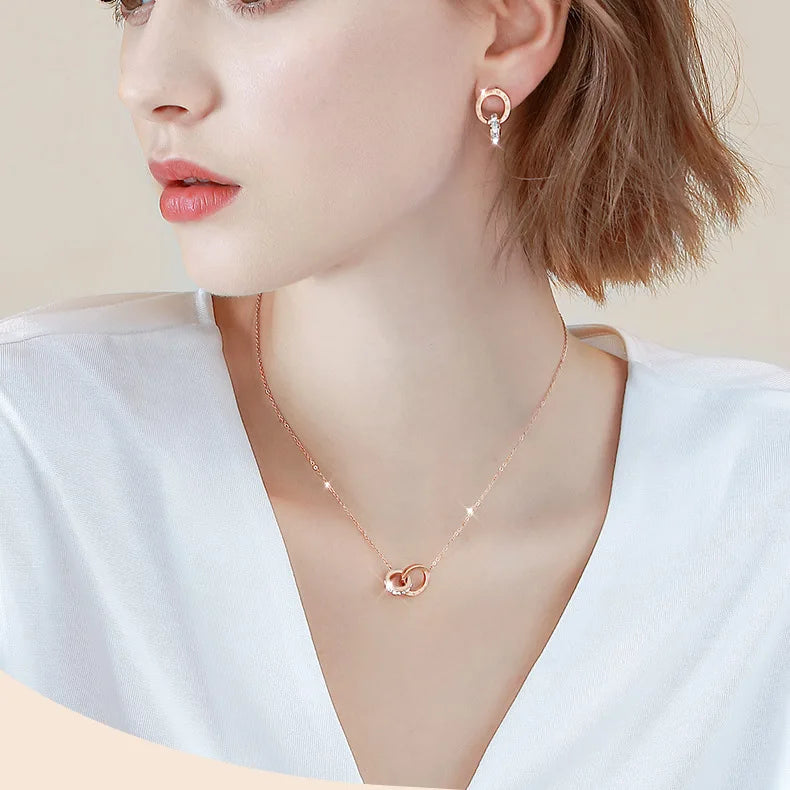 Interlocking Roman Numeral Necklace