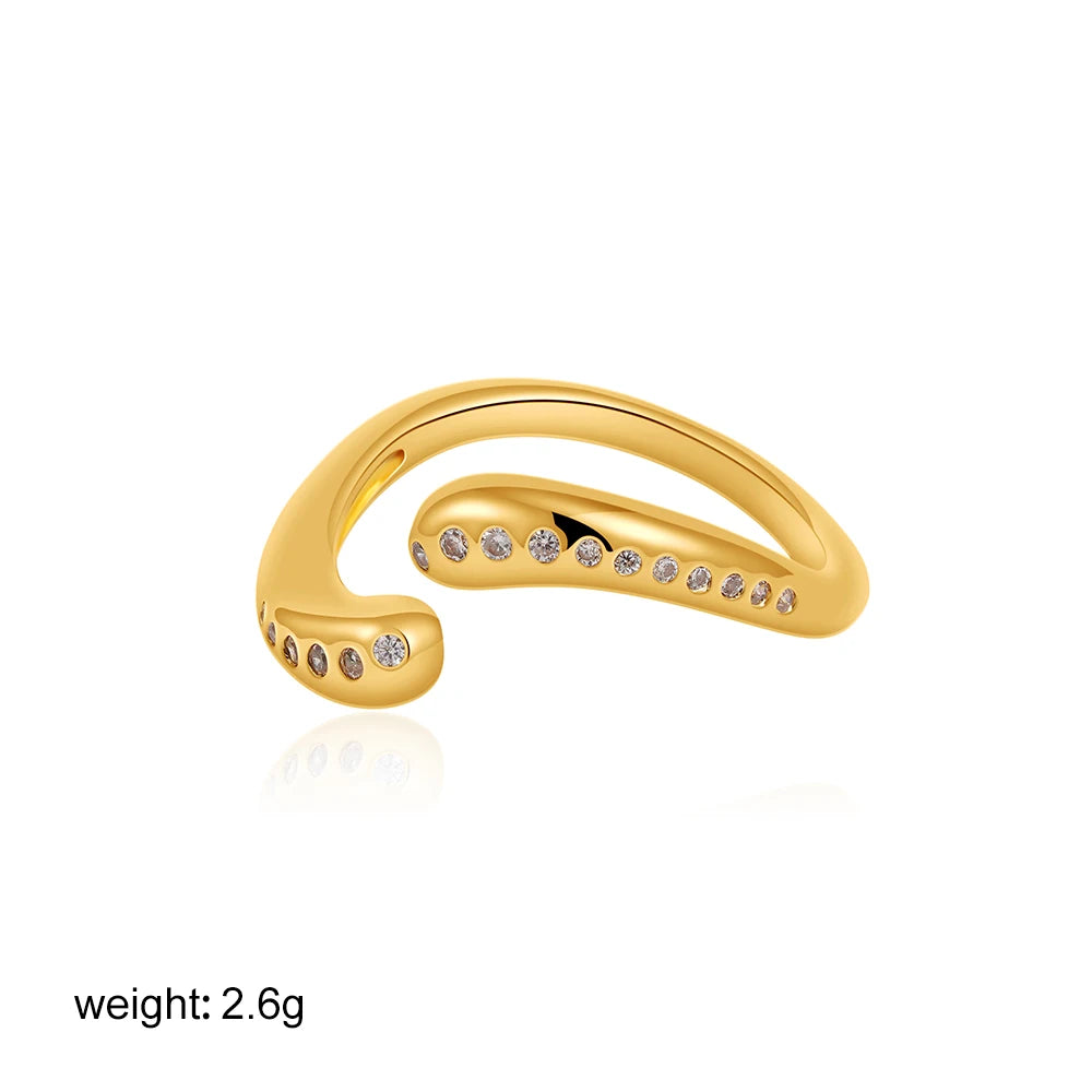 Zircon Water Droplet Open Ring