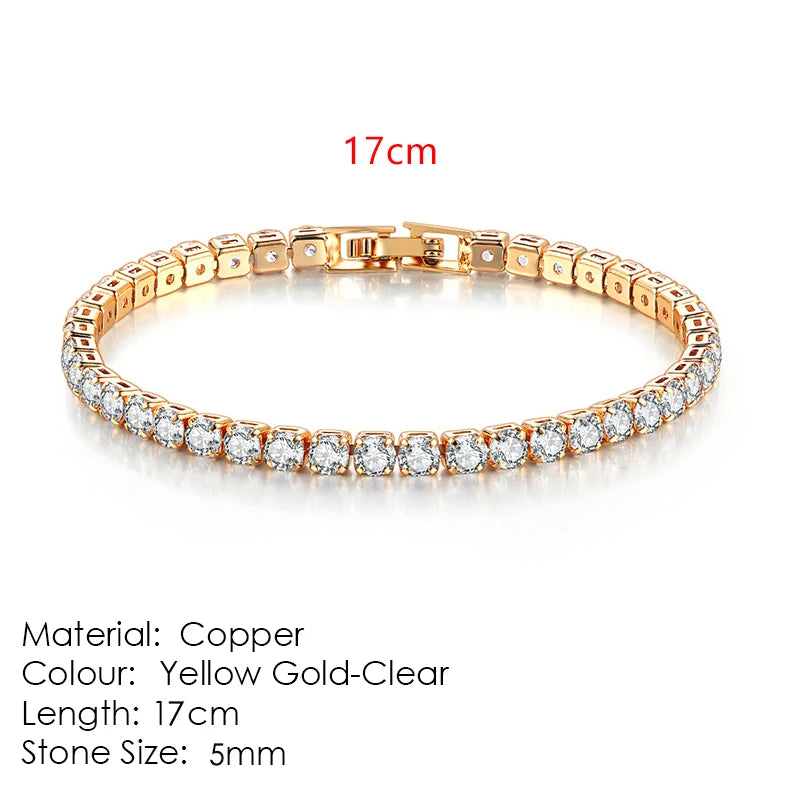 Zircon Crystal Tennis Bracelet – 2.5/3/4/5mm