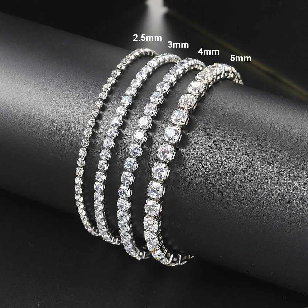 Zircon Crystal Tennis Bracelet – 2.5/3/4/5mm