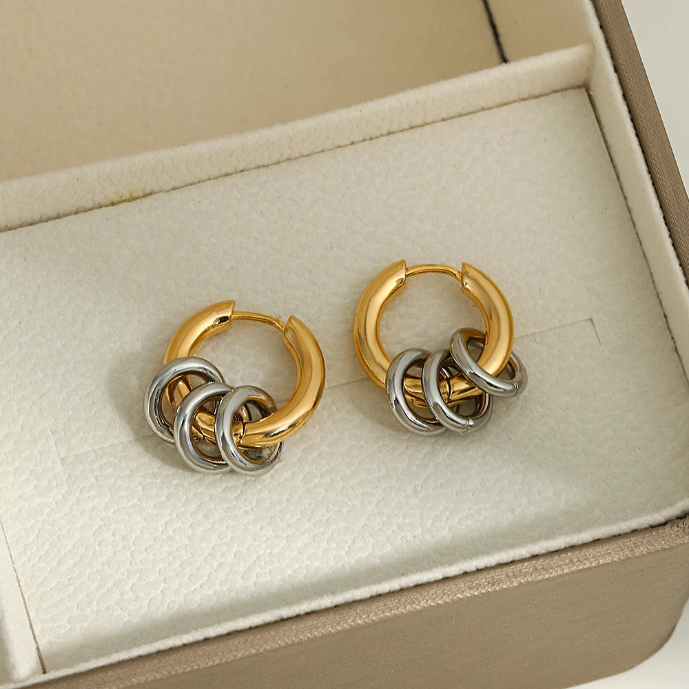 Two Tone Loop Earrings