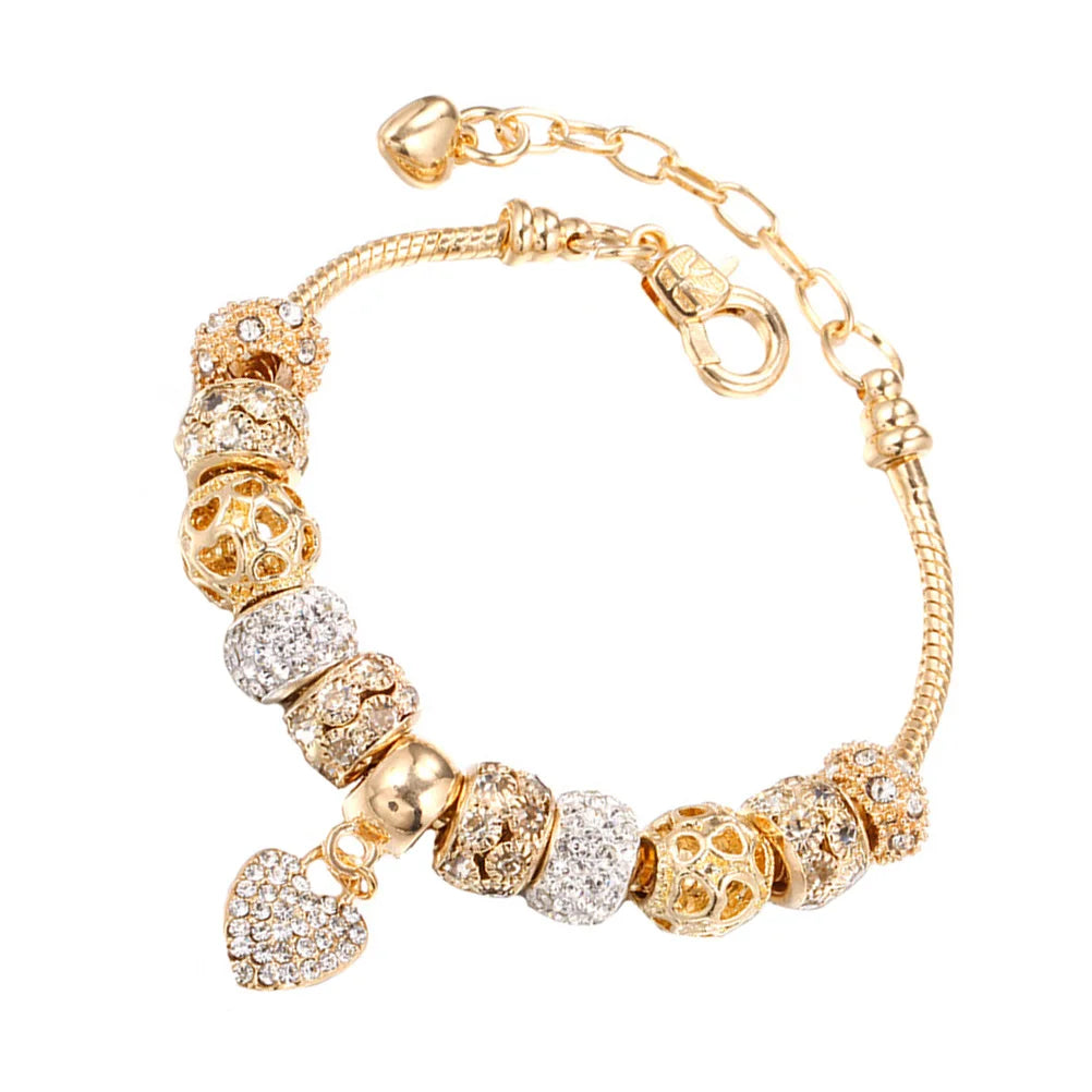 Heart Charm Beaded Bracelet