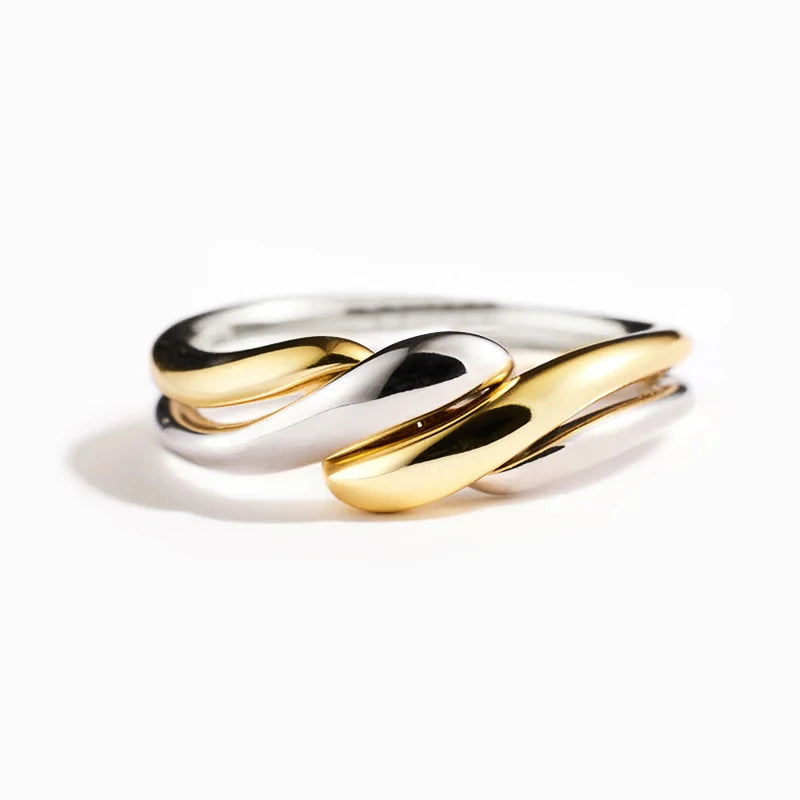 Two-Tone Twist Metal Ring