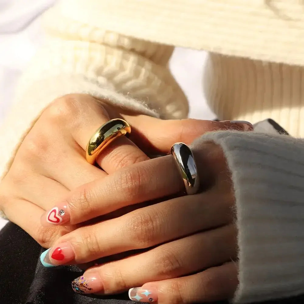 Minimalist Stainless Steel Chunky Dome Ring