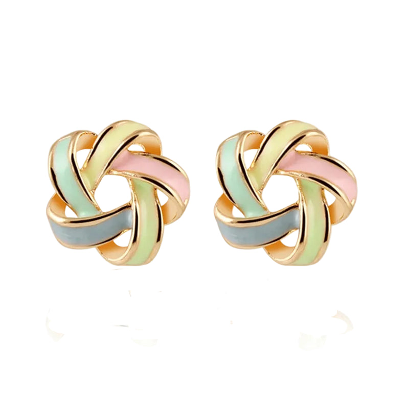 Enamel Knot Earrings