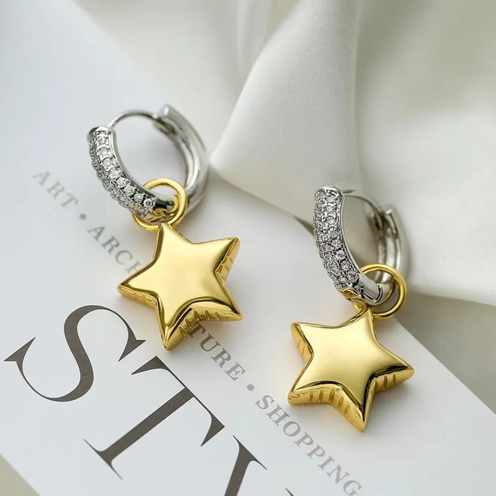 Pavé Heart & Star Earrings
