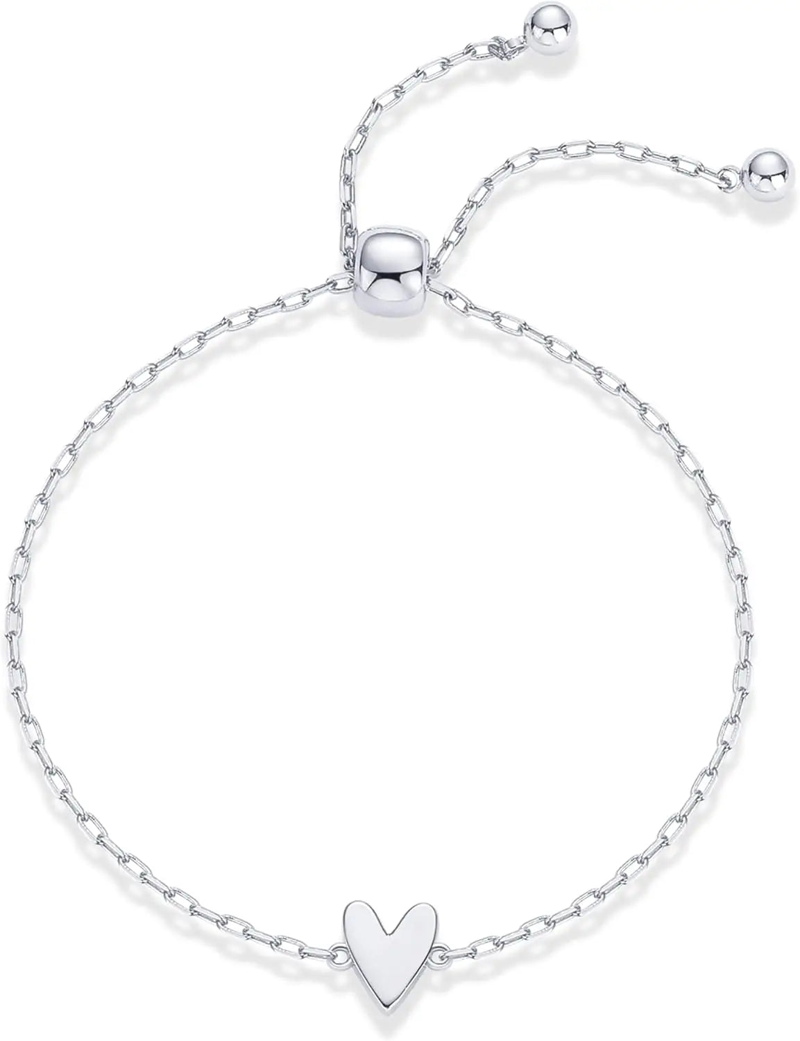 14K Gold Plated Matching Heart Charm Bracelet Set for Women