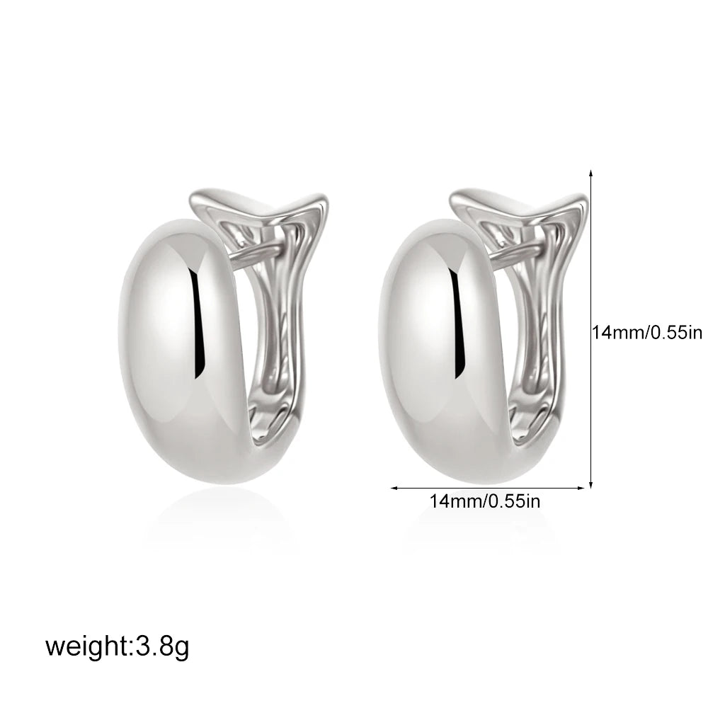 Gold Plated Glossy Dome Huggie Hoop Earrings