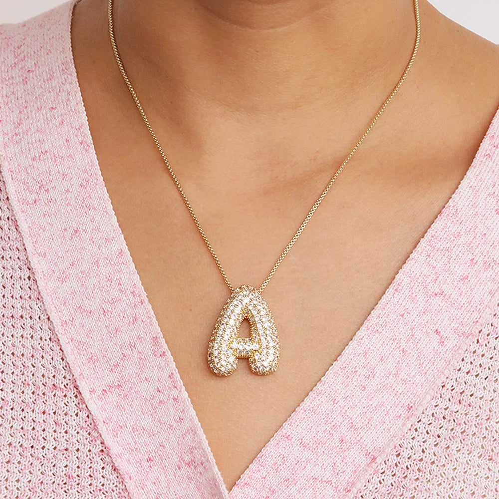 Pavé Initial Charm Necklace