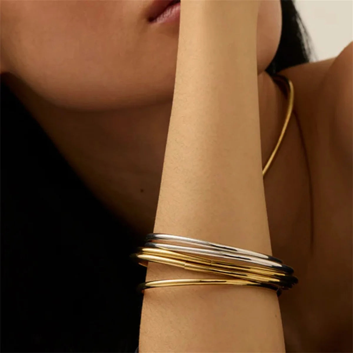 Textured Stainless Steel Bangle